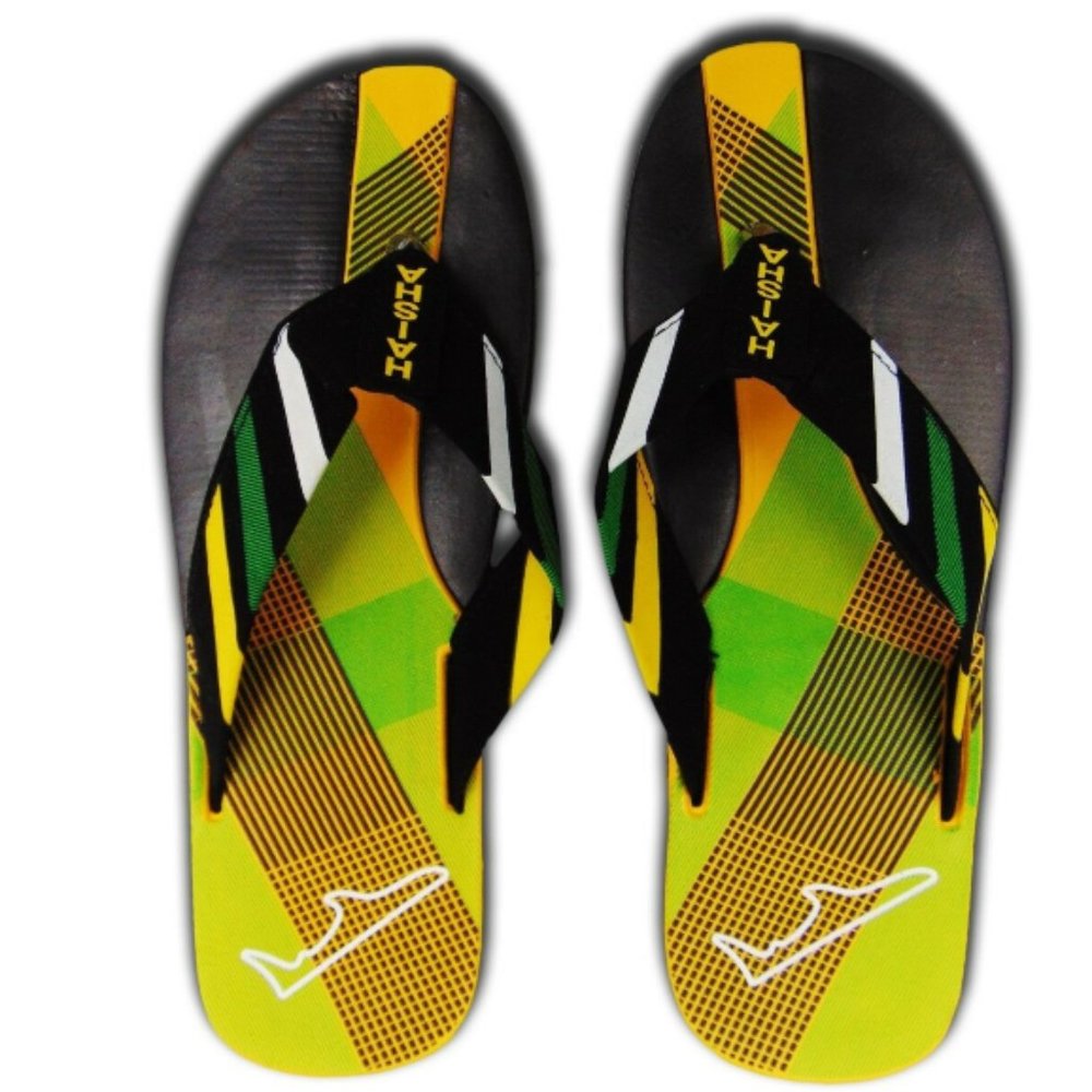 SUMMER SOFT SANDALS MENS YELLOW POOL BEACH SHOES - Picture 2 of 5